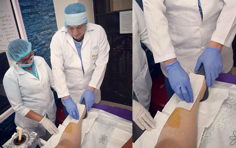 Estudiantes del grupo TPE01 de la carrera Tecnología Superior en Tricología y Cosmiatría