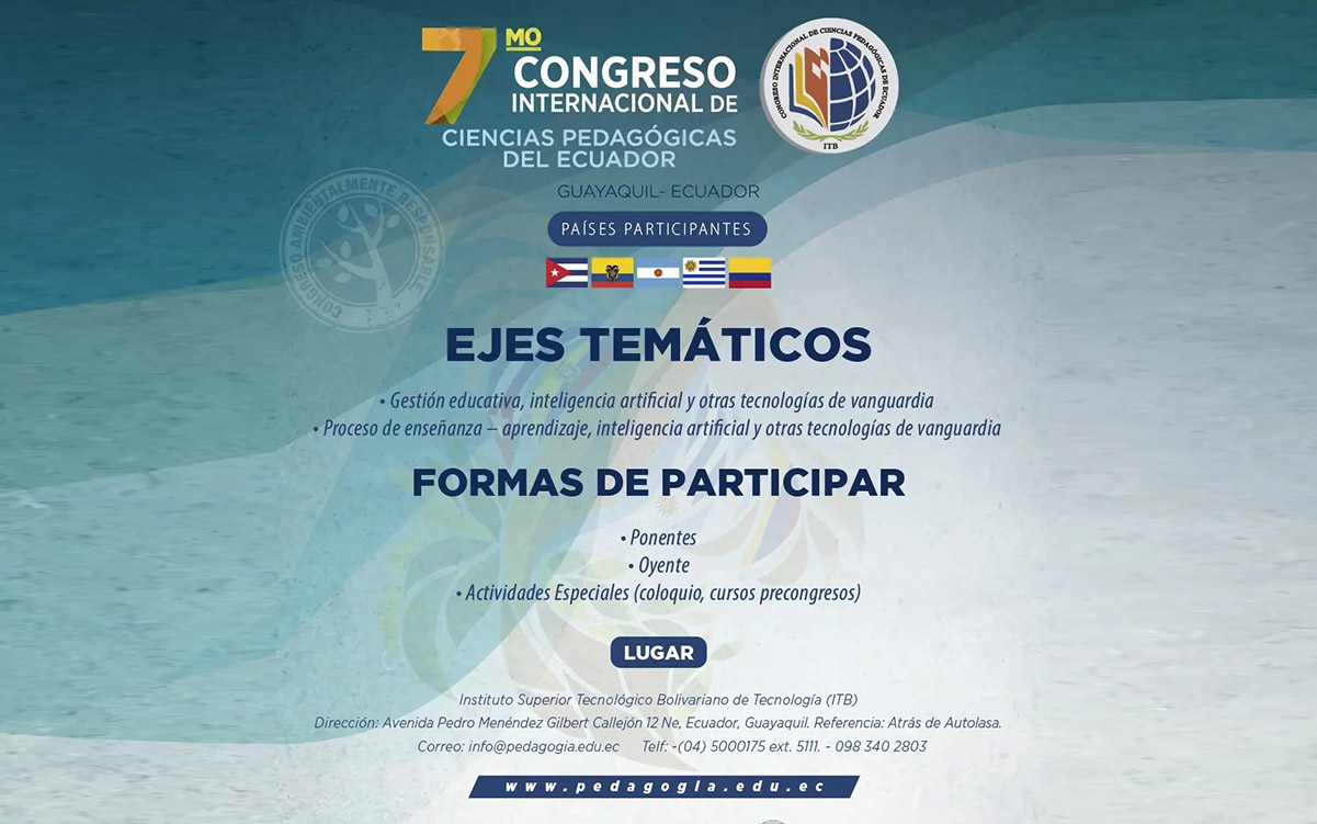 No te pierdas el VII Congreso Internacional de Ciencias Pedagógicas del Ecuador 