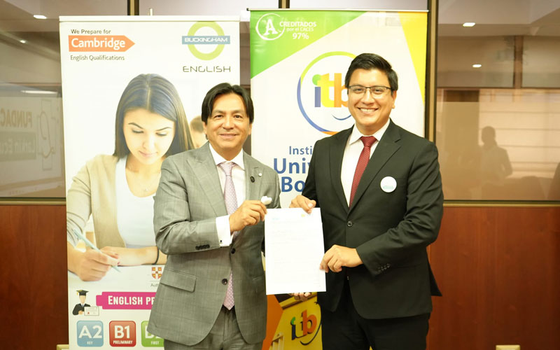 ITB y Buckingham English Center establecen alianza estratégica con la Fundación Larkin Ecuador para potenciar la Seguridad Humana y la Educación.