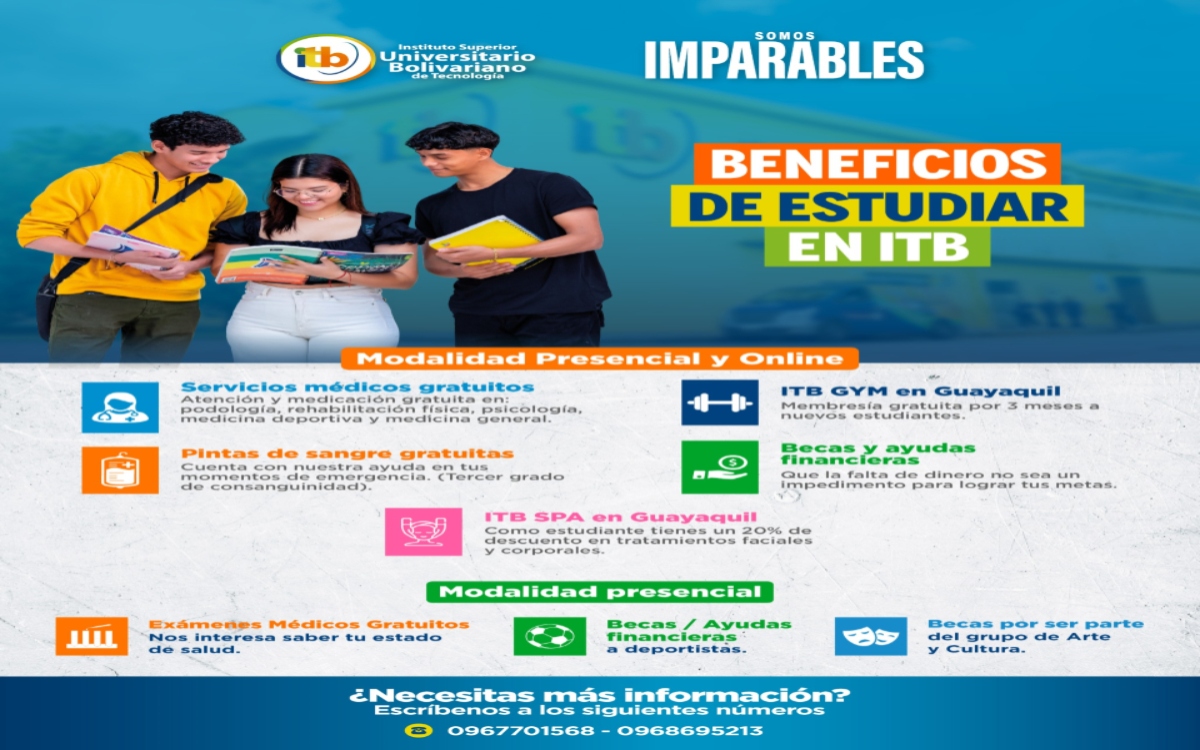 ¡En el ITB, tu formación viene con grandes beneficios!