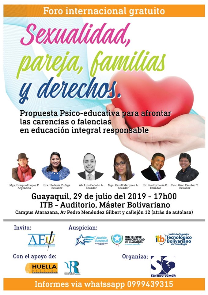 FORO INTERNACIONAL GRATUITO SEXUALIDAD, PAREJA, FAMILIAS Y DERECHOS