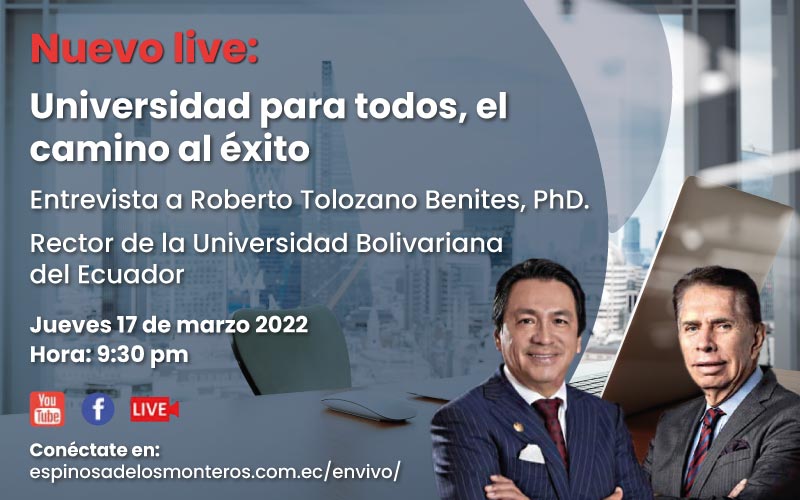 Entrevista en Vivo al PhD. Roberto Tolozano Benites