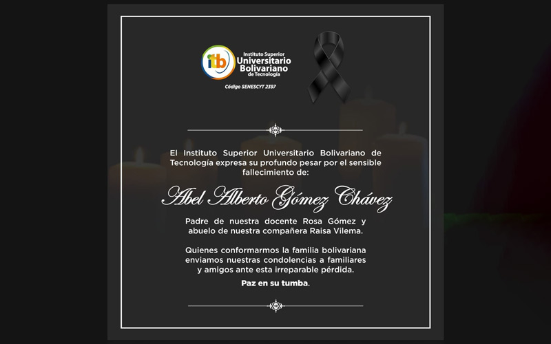 Quienes conformamos la familia bolivariana nos solidarizamos ante su lamentable pérdida