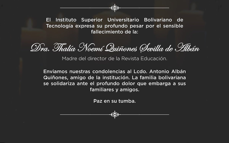 Quienes conformamos la familia bolivariana nos solidarizamos ante su lamentable pérdida