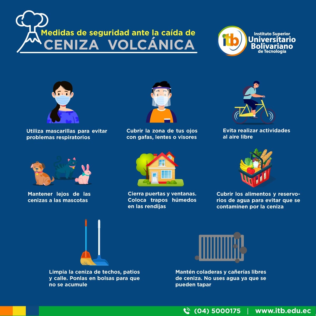 MEDIDAS DE SEGURIDAD ANTE LA CAIDA DE CENIZA VOLCÁNICA