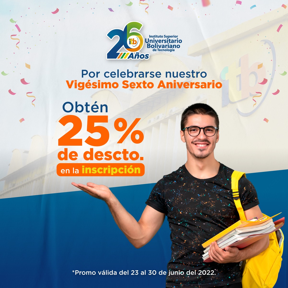 ¡Aprovecha únicos días de promoción! Descuento por aniversario 25% en la inscripción