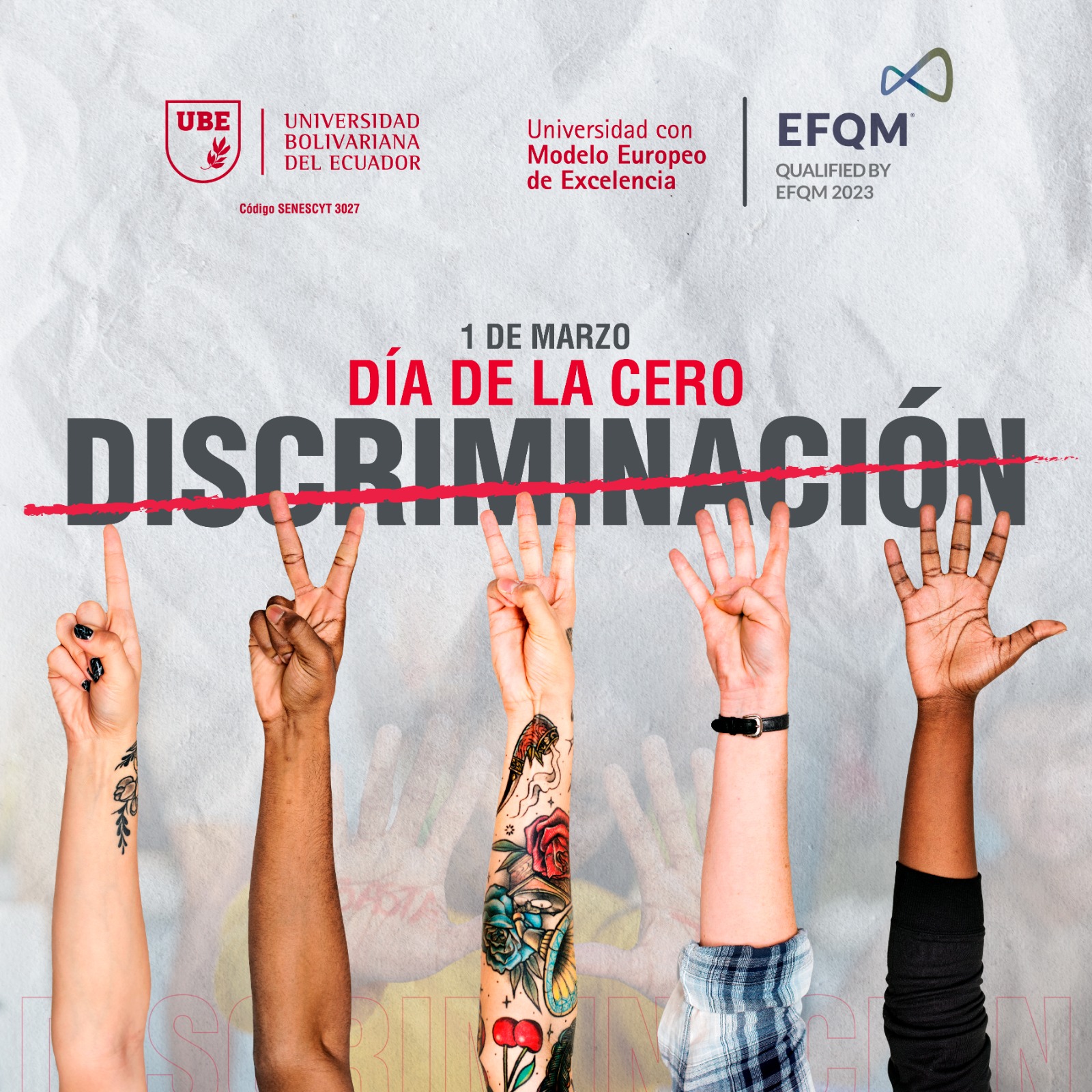 celebra el Día de la Cero Discriminación. Desde la UBE, promovemos la igualdad, la inclusión y el respeto mutuo en todas las esferas de la sociedad.