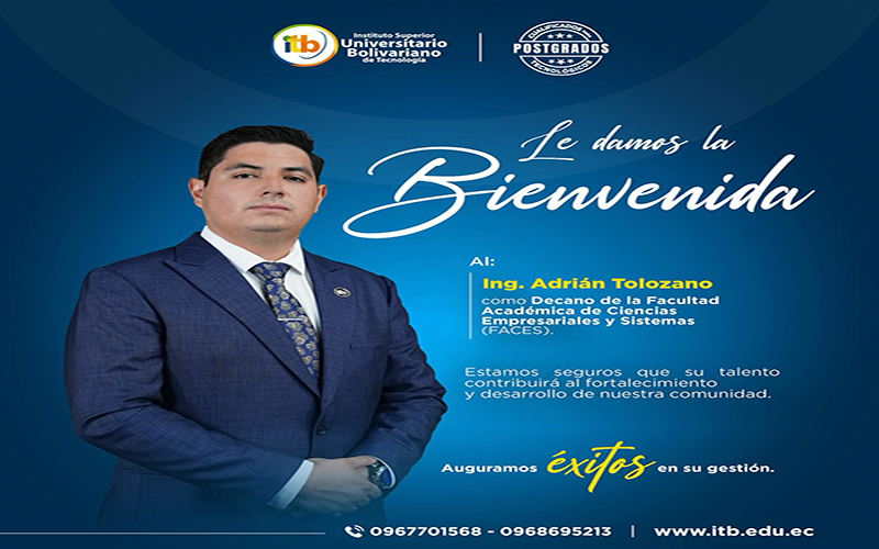  ¡Damos la bienvenida al Ing. Adrián Tolozano, MSc