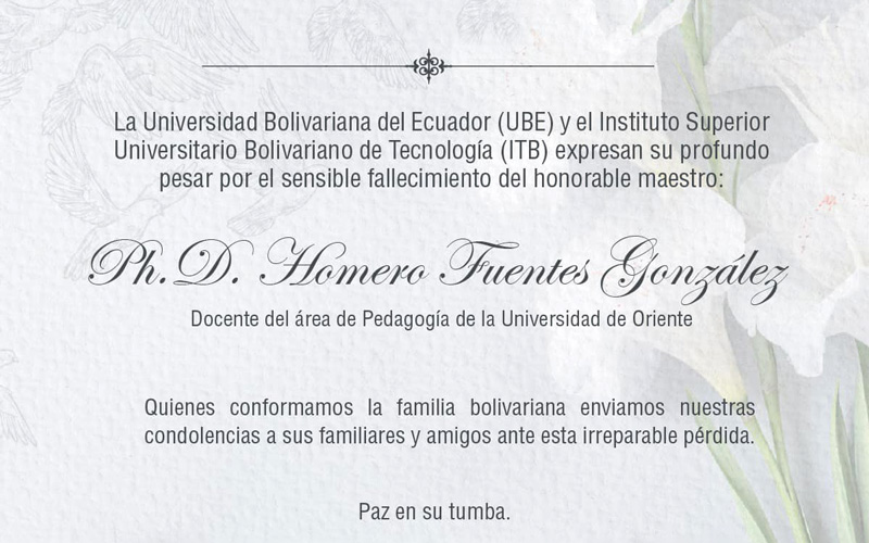 La UBE y el ITB se unen a la pena que enluta a sus seres queridos ante el sensible fallecimiento 