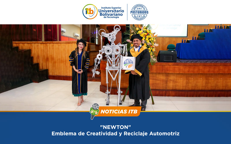 FATV presenta a "NEWTON" emblema de la facultad creada con piezas mecánicas recicladas. 