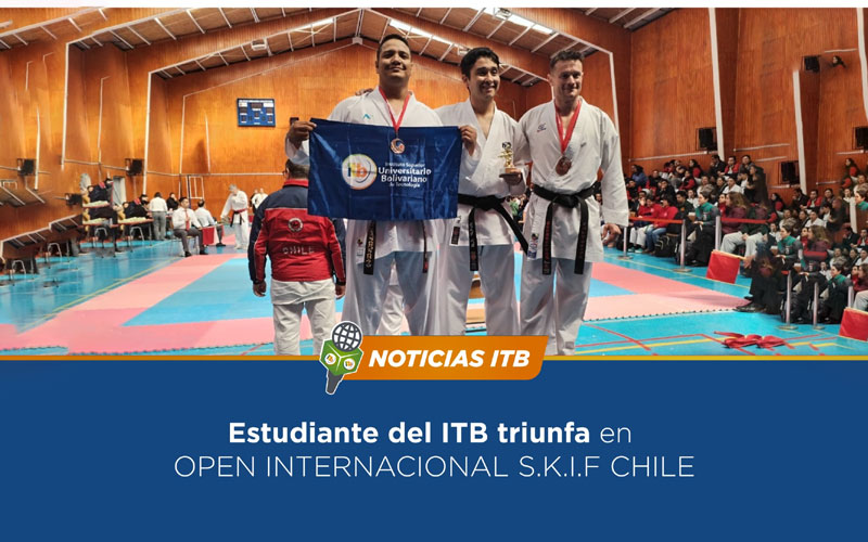 Estudiante del ITB triunfa en competencia internacional de karate en Chile y recibe reconocimiento especial. 