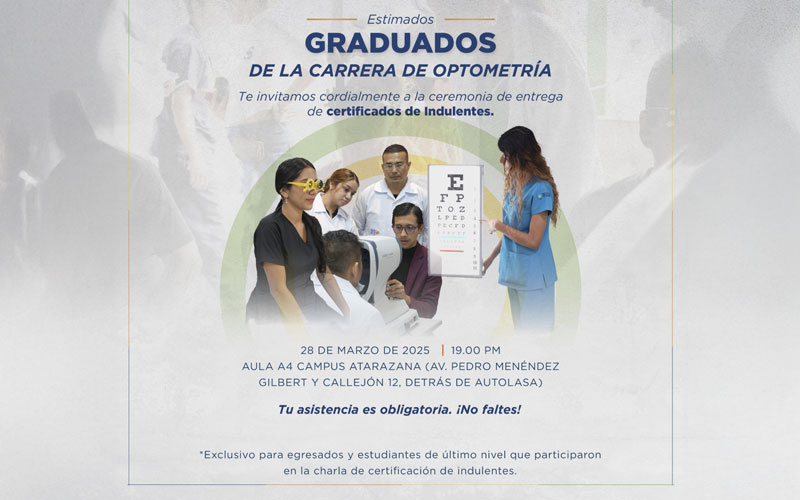 ¡Atención graduados de OPTOMETRÍA!