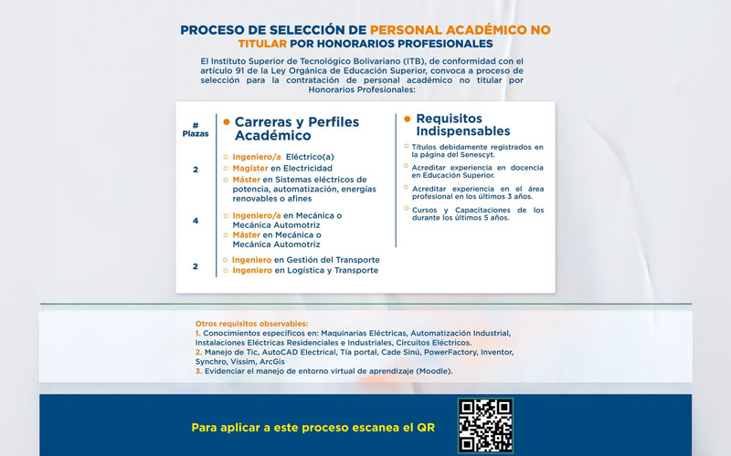 ¡Unete a la Familia Bolivariana del ITB! 