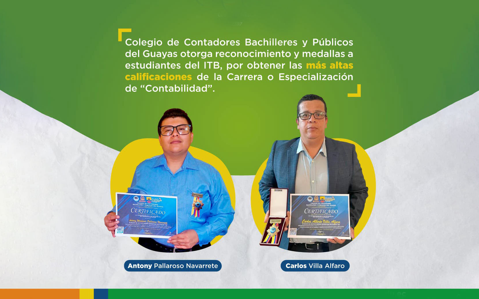 Estudiantes del ITB reciben reconocimientos y medallas por su Excelencia Académica Destacando sus excelentes calificaciones durante su proceso académi