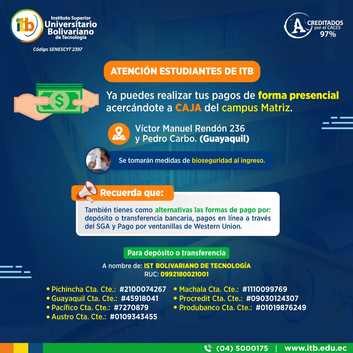 PAGOS DE FORMA PRESENCIAL