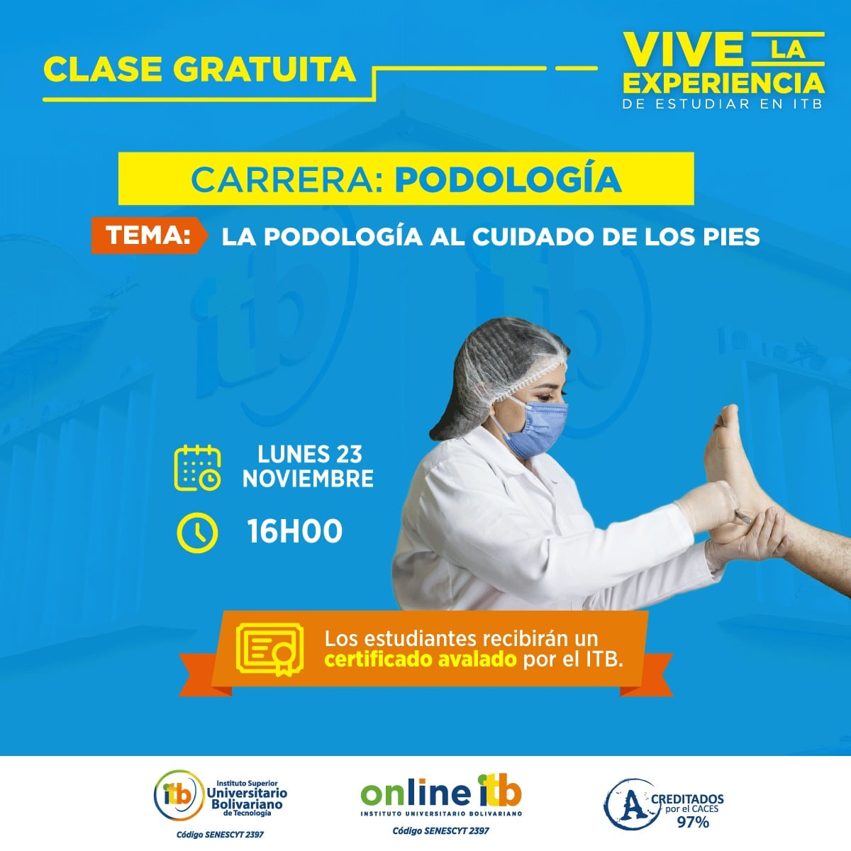 Vive la experiencia de estudiar Podología por 1 día