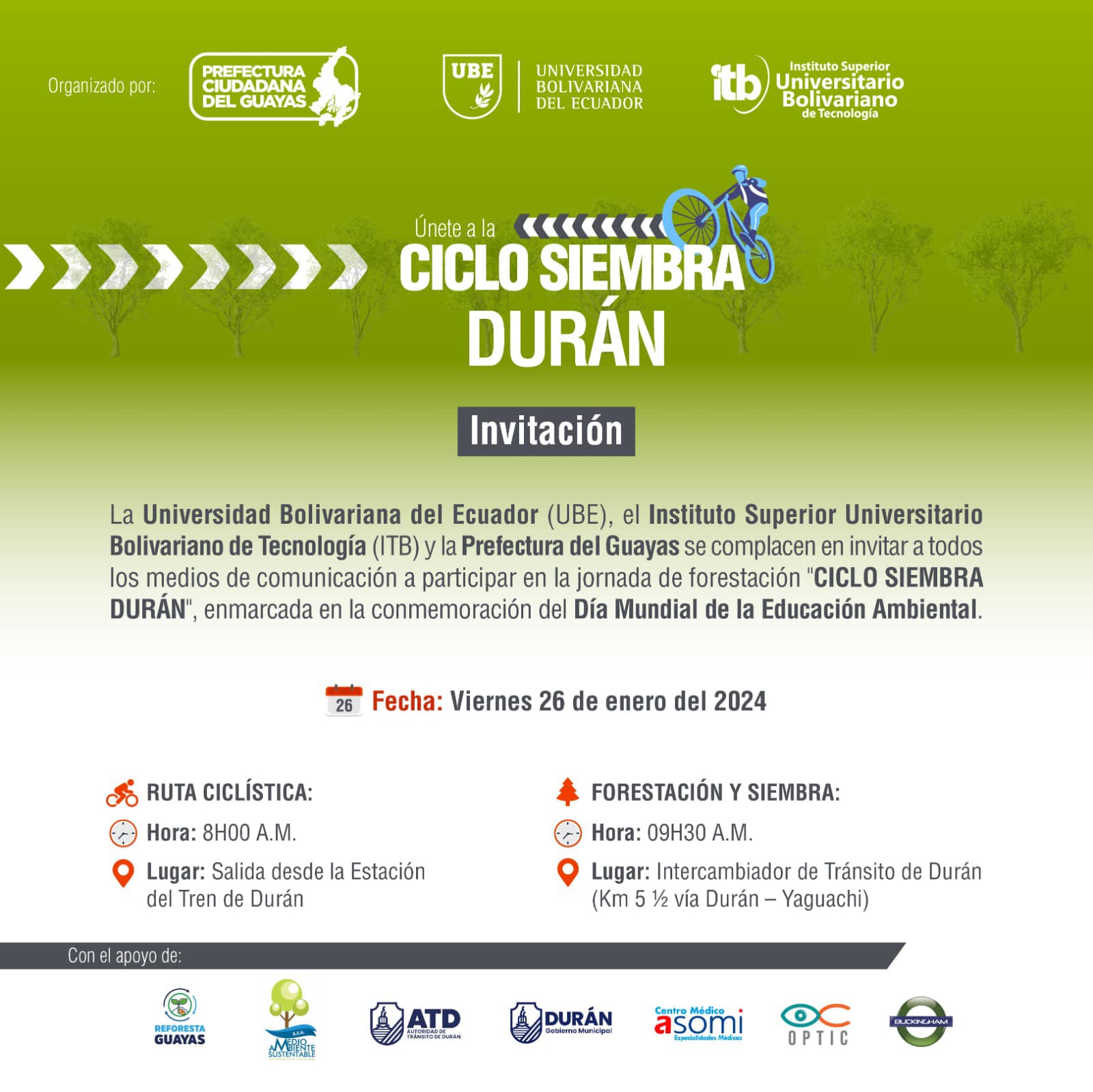 ¡Únete a la primera CICLO SIEMBRA DURÁN y se parte del cambio!