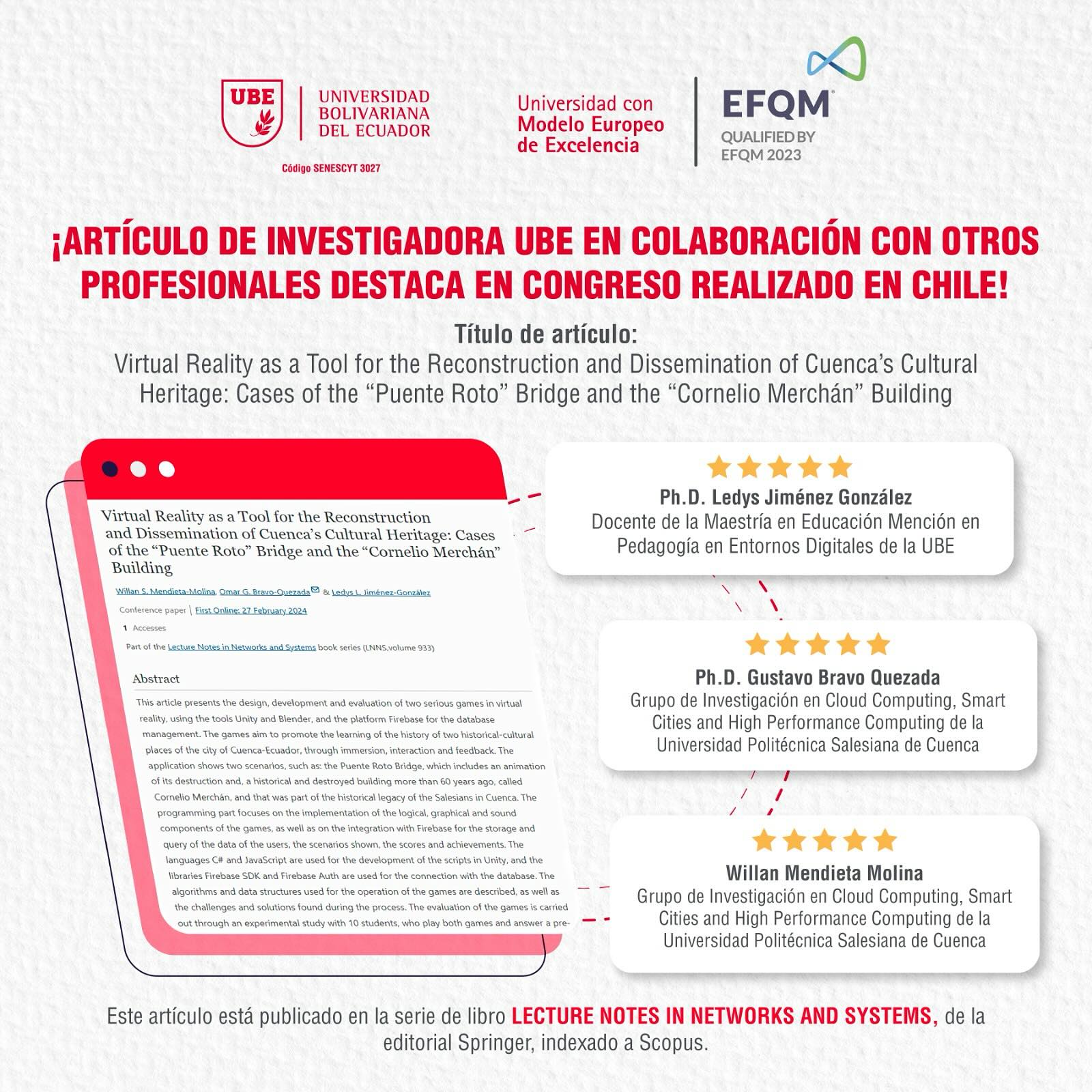  ¡Celebramos el destacado logro de nuestra investigadora UBE!