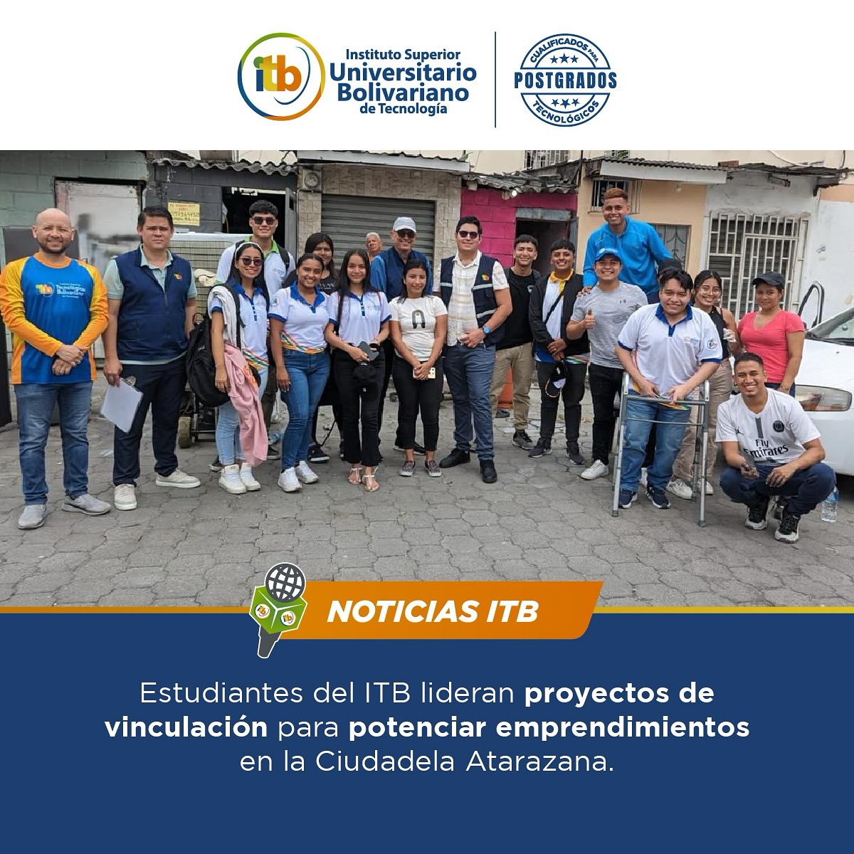 Estudiantes del ITB realizan proyectos de vinculación en la ciudadela Atarazana