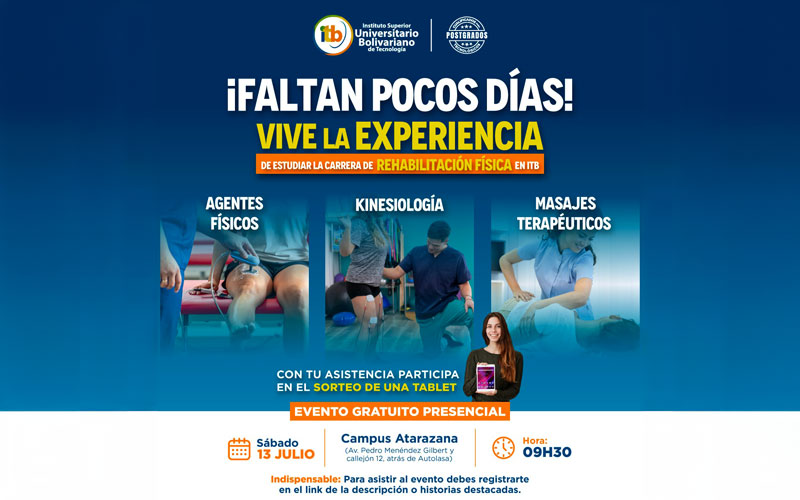 ¡Vive la experiencia de estudiar REHABILITACIÓN FÍSICA en ITB! 