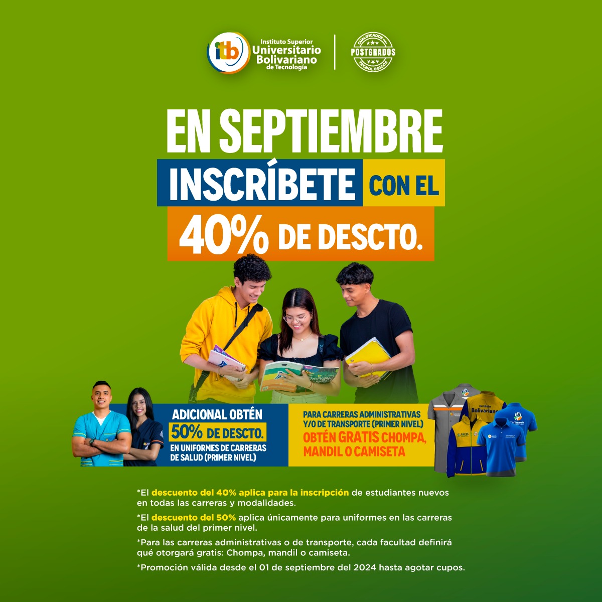 ¡Inscríbete con un 40% de descuento en la inscripción!