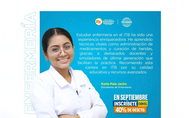 Estudiar enfermería en ITB es la mejor decisión. 