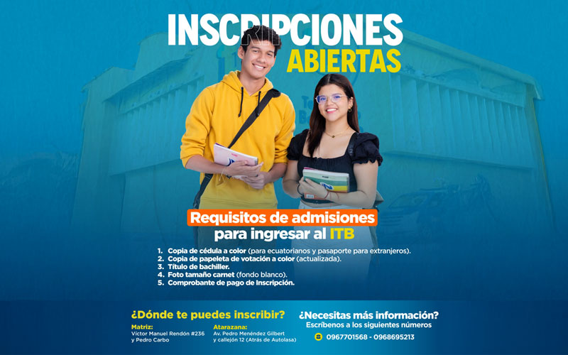 ¡INSCRIPCIONES ABIERTAS en el ITB!