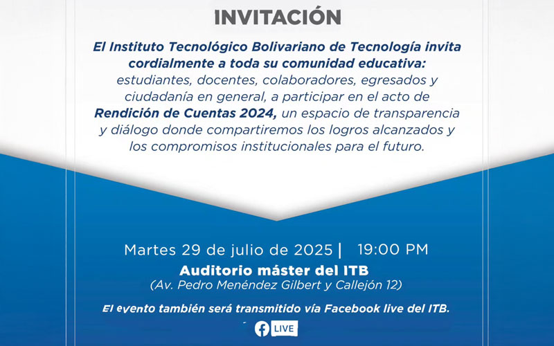¡Acompáñanos en la Rendición de Cuentas 2024 del ITB! 