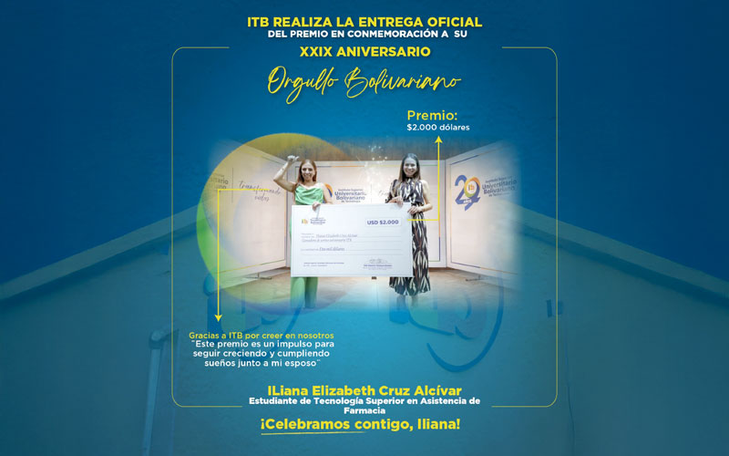 ¡Entrega Oficial del Premio a la ganadora del sorteo en conmemoración del Vigésimo Noveno Aniversario del ITB!