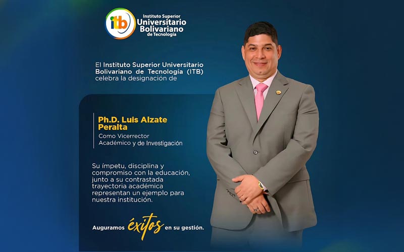 El ITB se enorgullece en anunciar la designación del Ph.D. Luis Alzate Peralta como nuevo Vicerrector Académico y de Investigación.