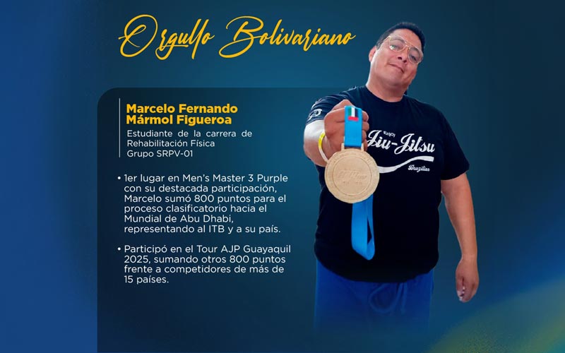 Marcelo Fernando Mármol Figueroa, estudiante del Grupo SRPV-01 de la carrera de Rehabilitación Física del ITB, brilló en competencia