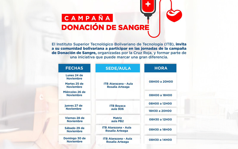 ¡Únete a la Campaña de Donación de Sangre ITB!