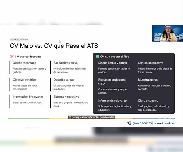 ITB fortalece la empleabilidad con webinar sobre procesos de selección y contratación laboral