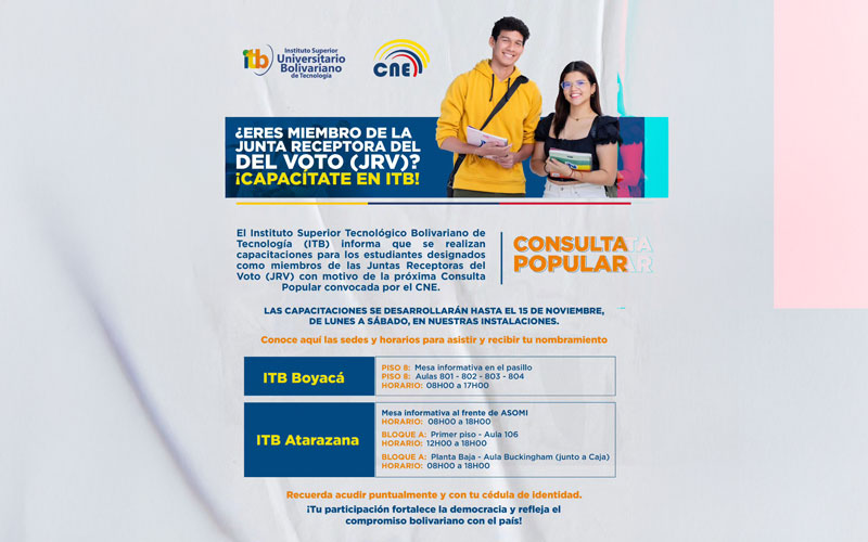 ¿Eres miembro de la Junta Receptora del Voto? ¡Capacítate en el ITB!